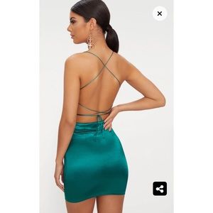 emerald green strappy dress